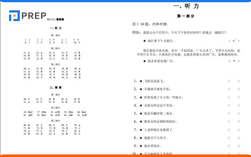 Cấu trúc đề thi HSK 4