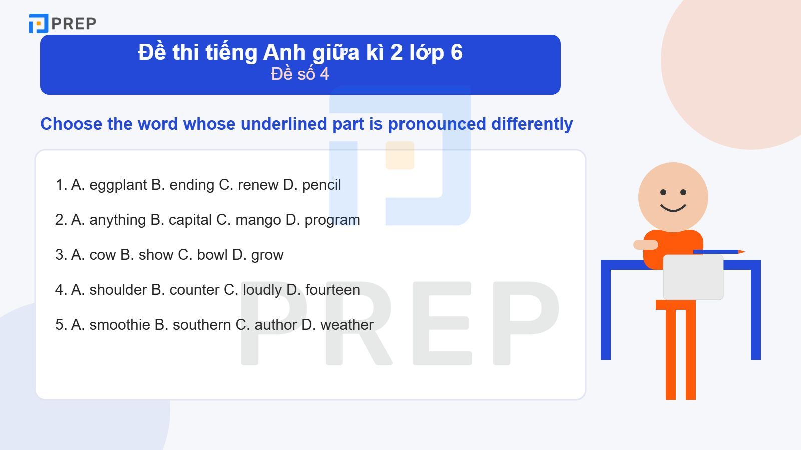 Đề Thi Tiếng Anh Giữa Kì 2 Lớp 6