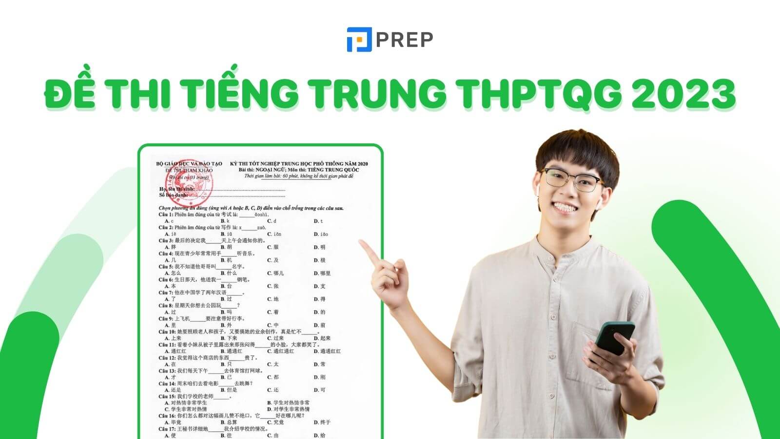 đề thi tiếng trung thpt quốc gia 2023 