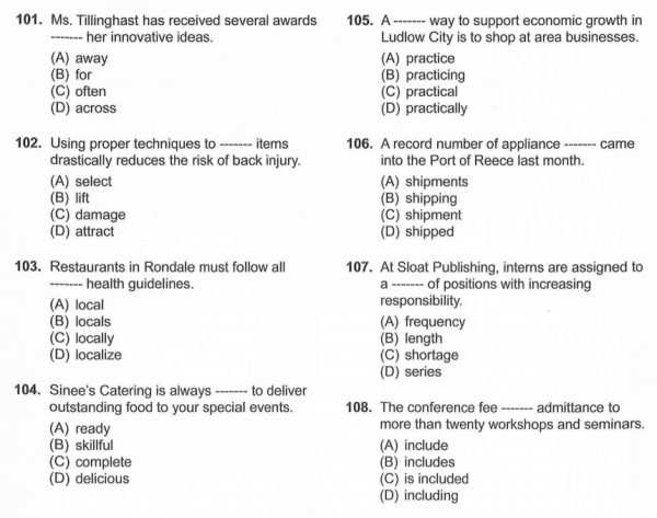 Đề thi TOEIC Part 5