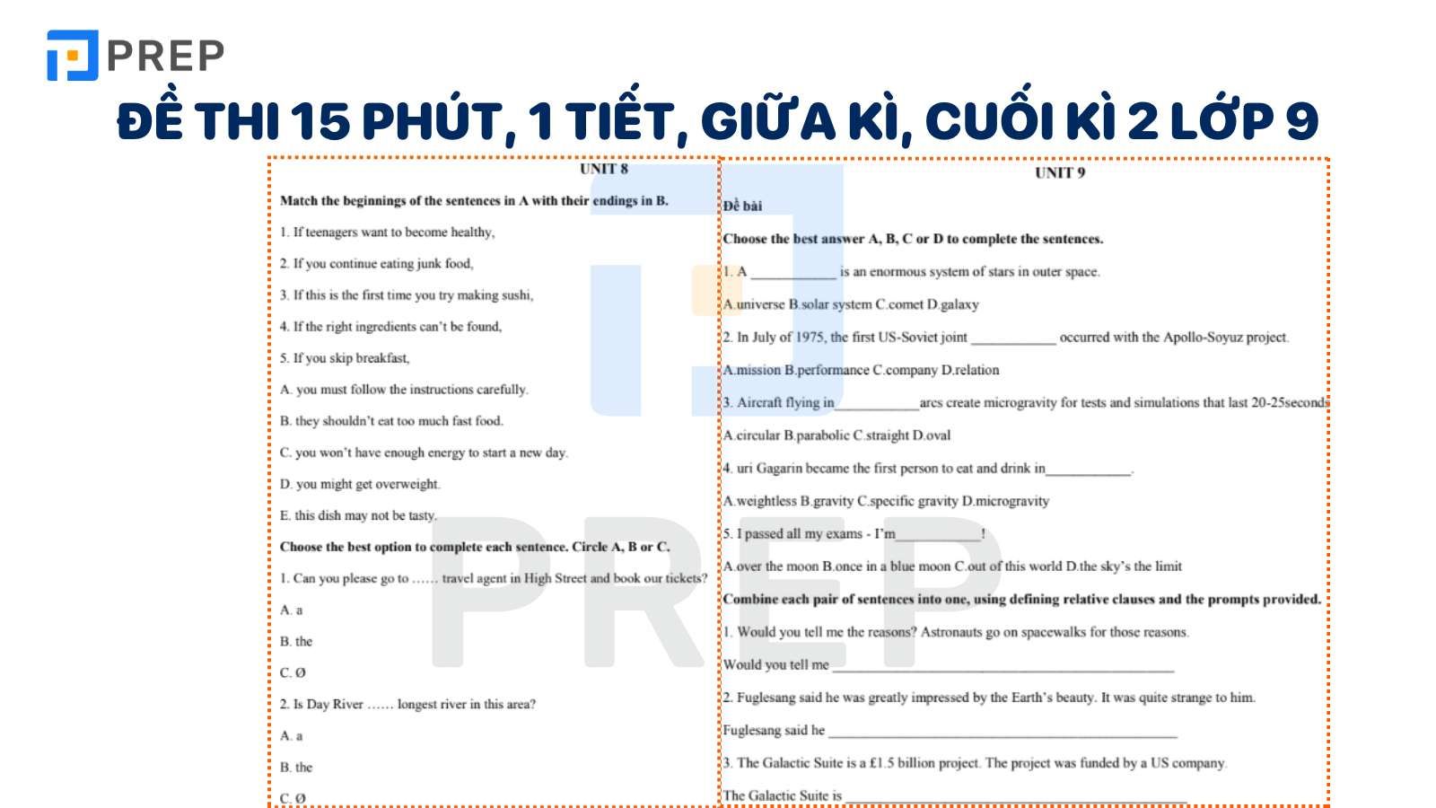 đề tiếng anh lớp 9
