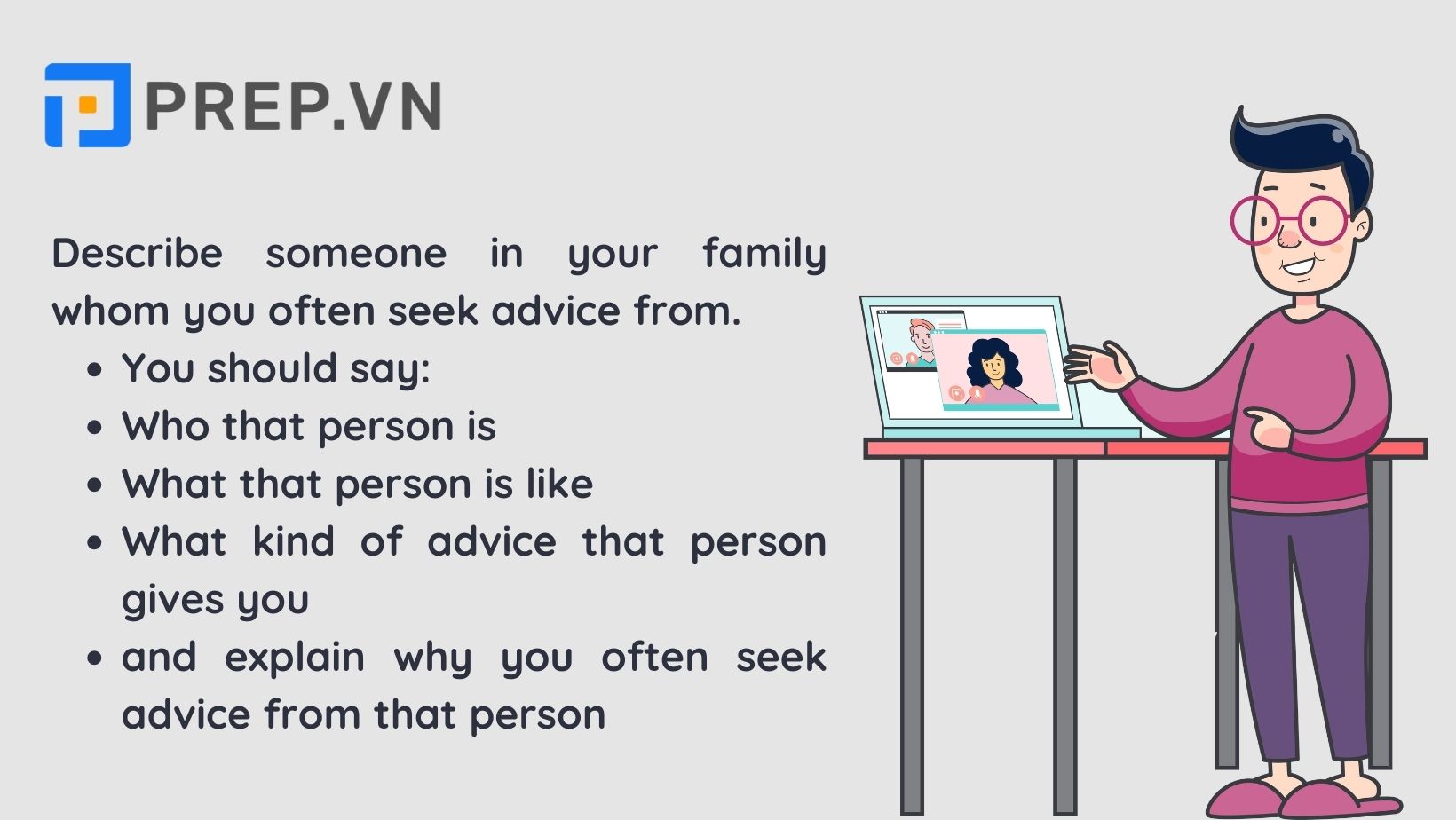 Describe a person trong IELTS Speaking - Cách miêu tả người trong tiếng Anh chi tiết nhất