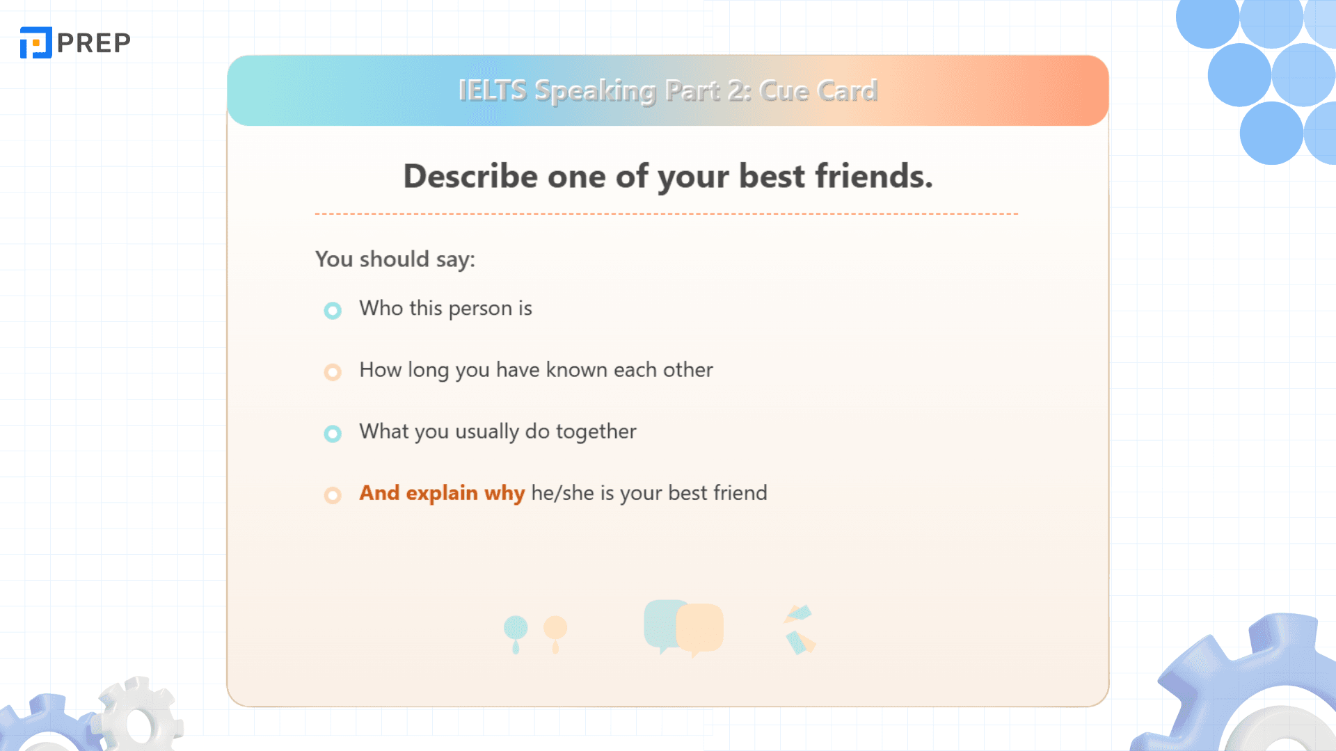 คำถาม Describe One of Your Best Friends ใน IELTS Speaking พร้อมตัวอย่างการตอบ