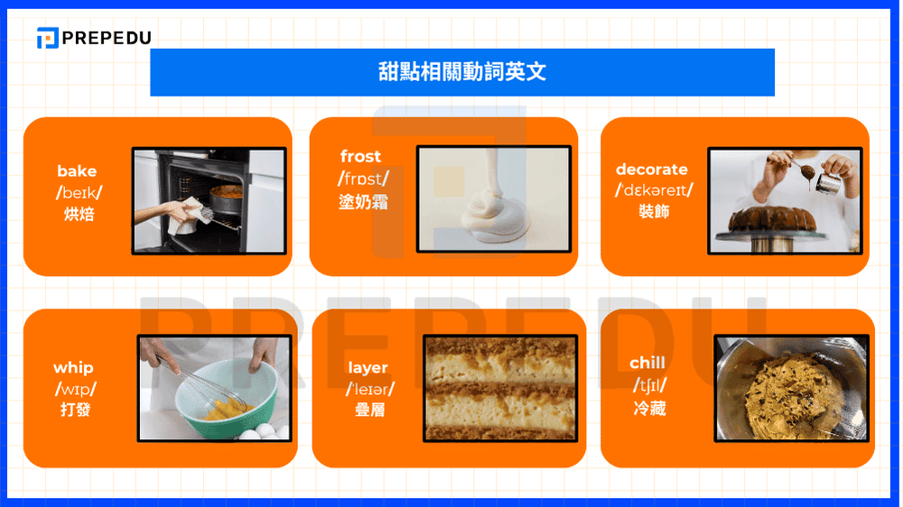 甜點相關動詞英文