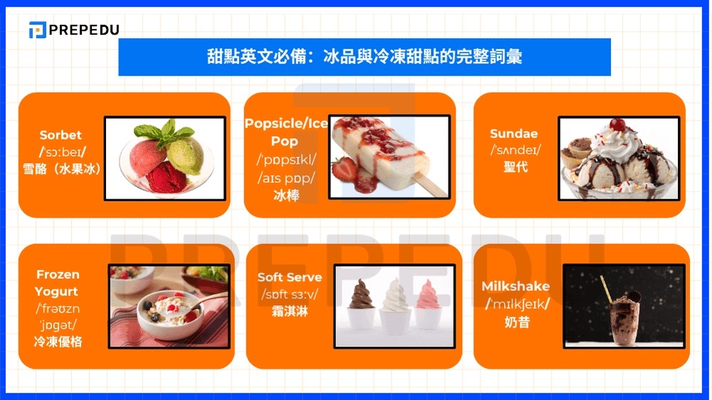 甜點英文必備:冰品與冷凍甜點的完整詞彙