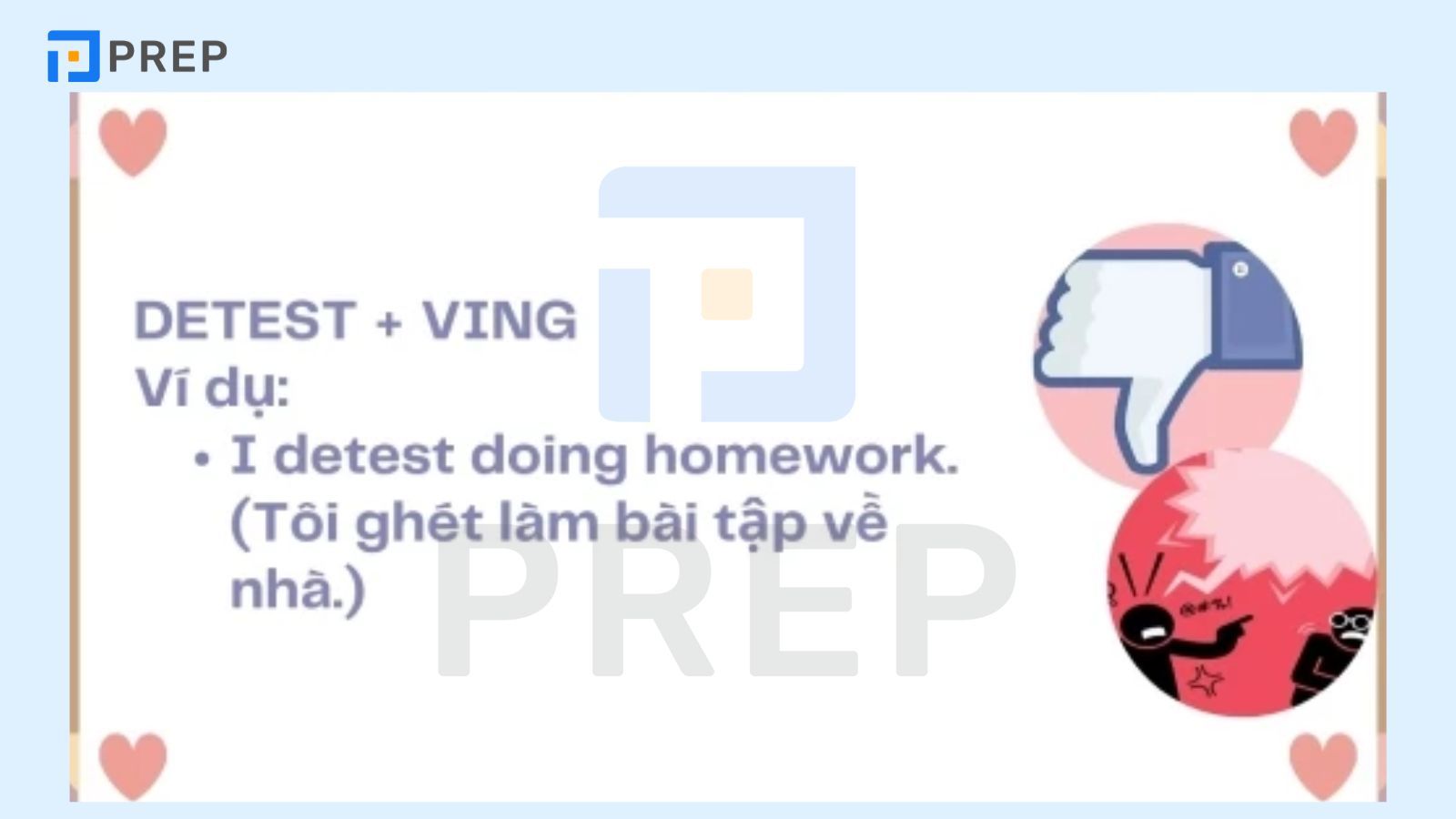 Detest + V-ing hay to V?