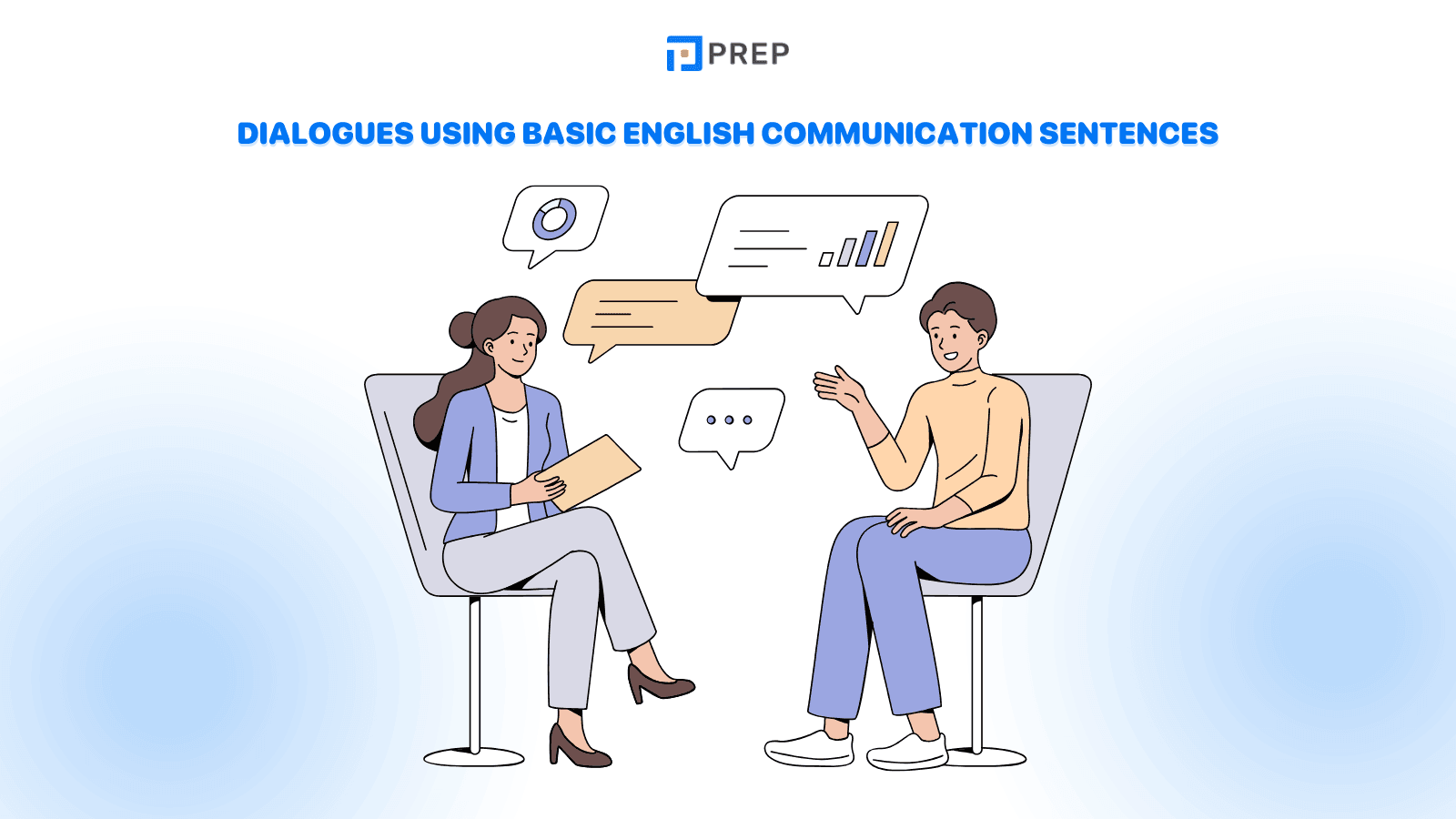 Dialogues using basic English communication sentences 