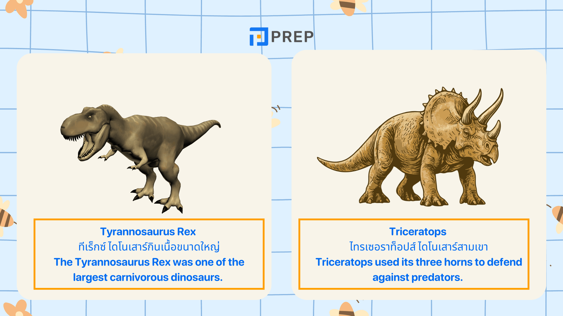 คำศัพท์ภาษาอังกฤษ ไดโนเสาร์ที่ควรรู้