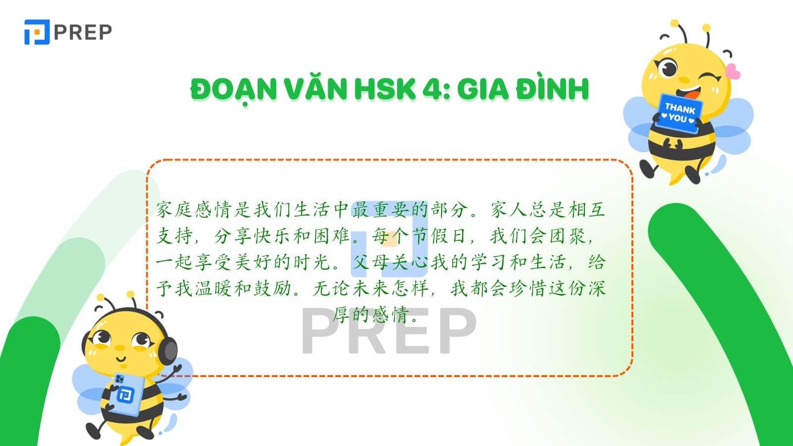 Luyện viết đoạn văn tiếng Trung HSK 4 chủ đề gia đình