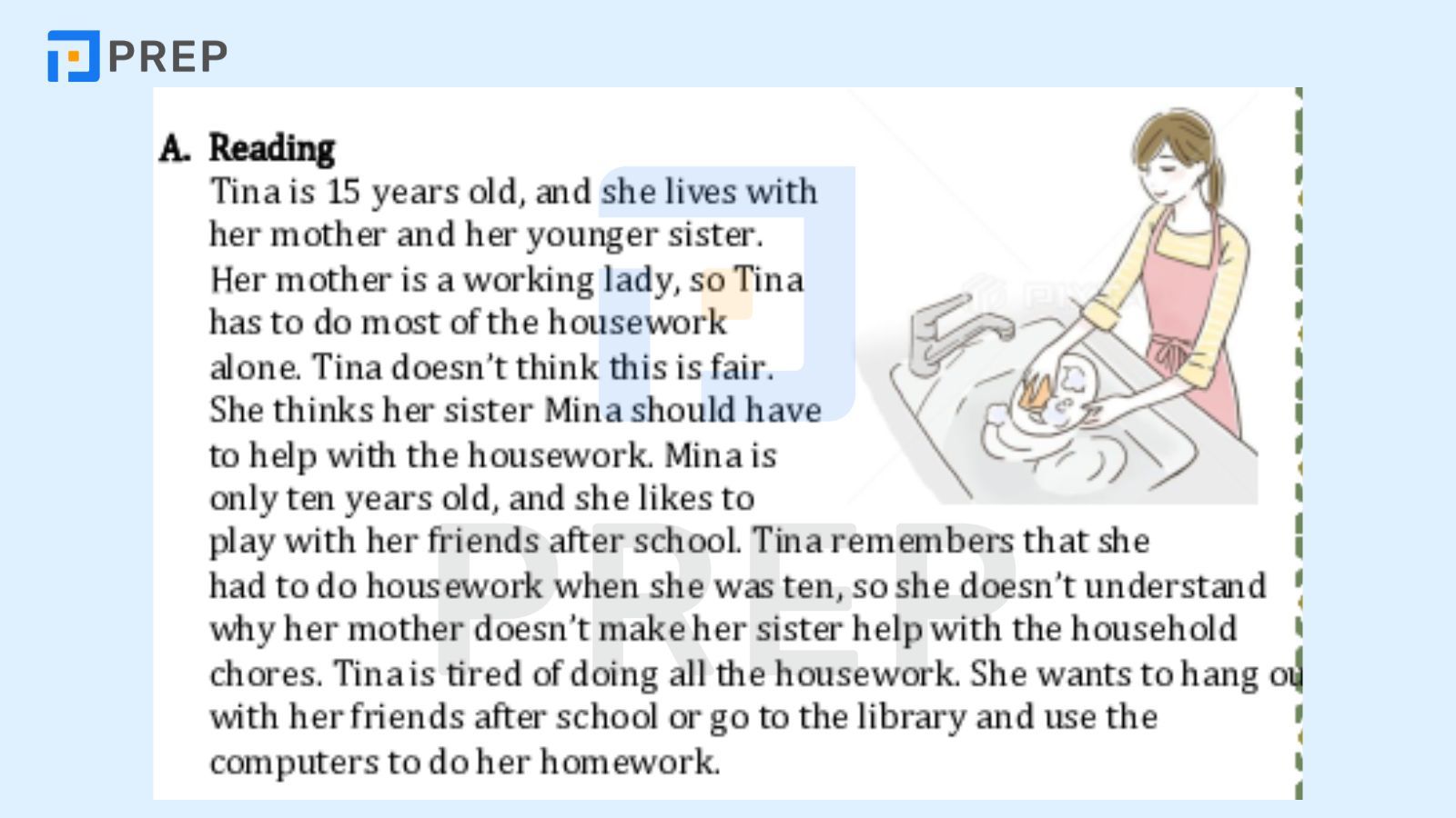 Đoạn văn mẫu Write a paragraph about doing household chores