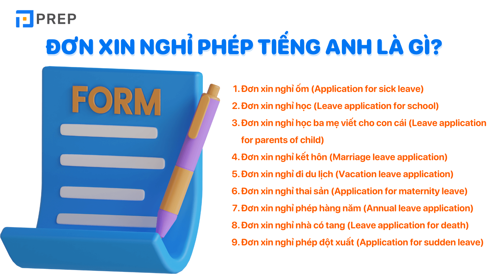 Đơn xin nghỉ phép tiếng Anh là gì?