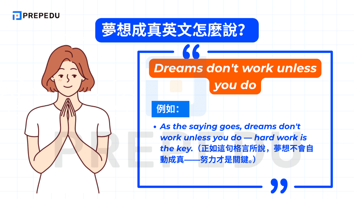 Dreams don't work unless you do 是一句廣為流傳的勵志格言