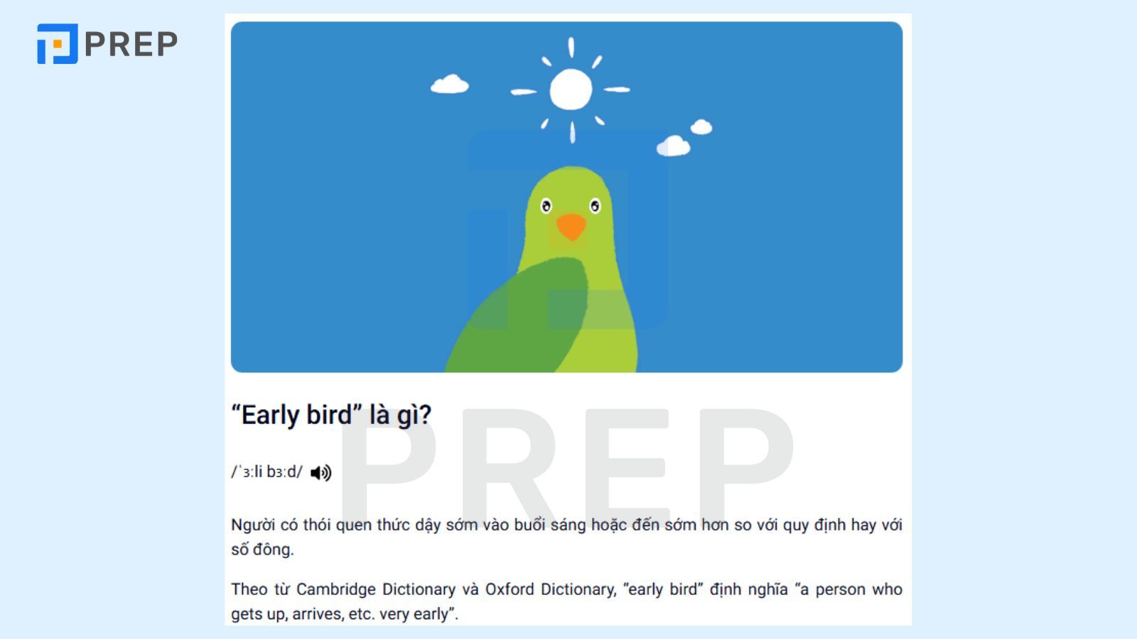Early bird là gì?