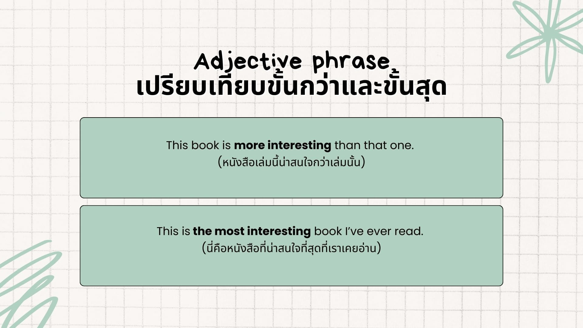 Adjective phrase ในภาษาอังกฤษที่ใช้บ่อยที่สุด