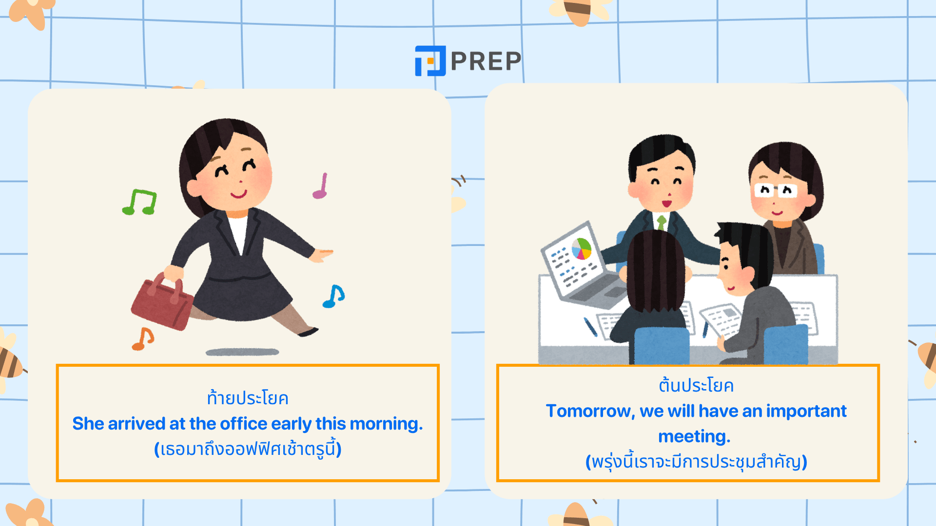 Adverb of Time คำกริยาวิเศษณ์แสดงเวลา พร้อมตัวอย่างการใช้