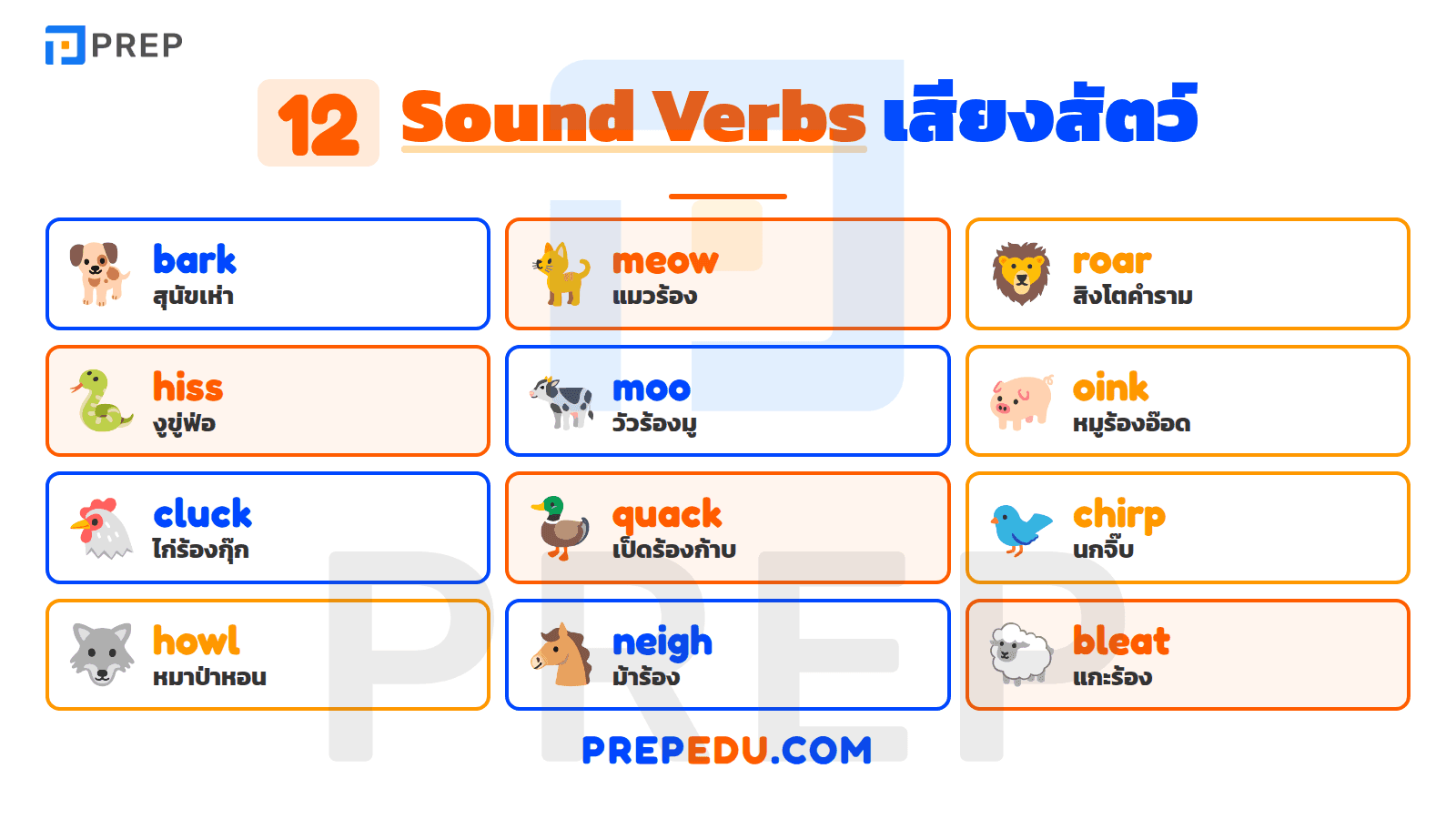 Sound Verbs (เสียงสัตว์)