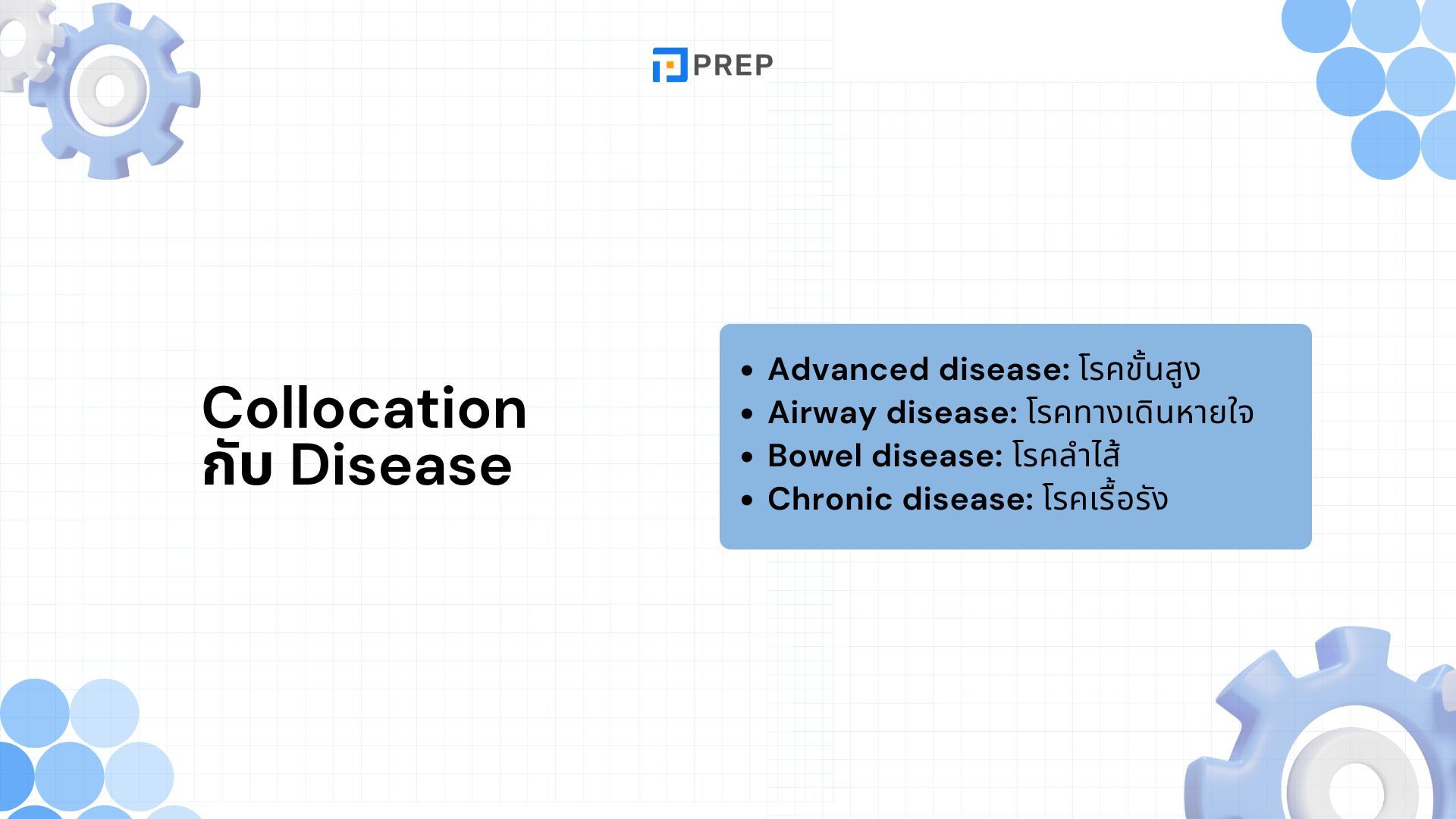 25 Collocation กับ Disease ที่ใช้บ่อยที่สุด