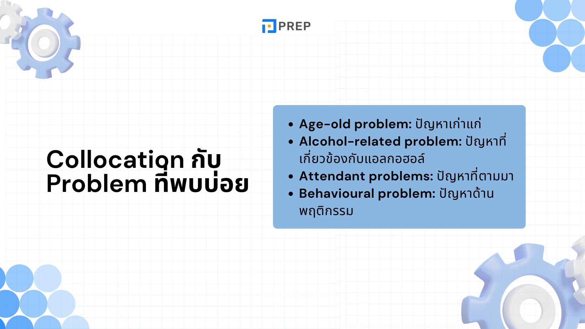 สำรวจ 50+  Collocation กับ Problem ที่พบบ่อยที่สุด
