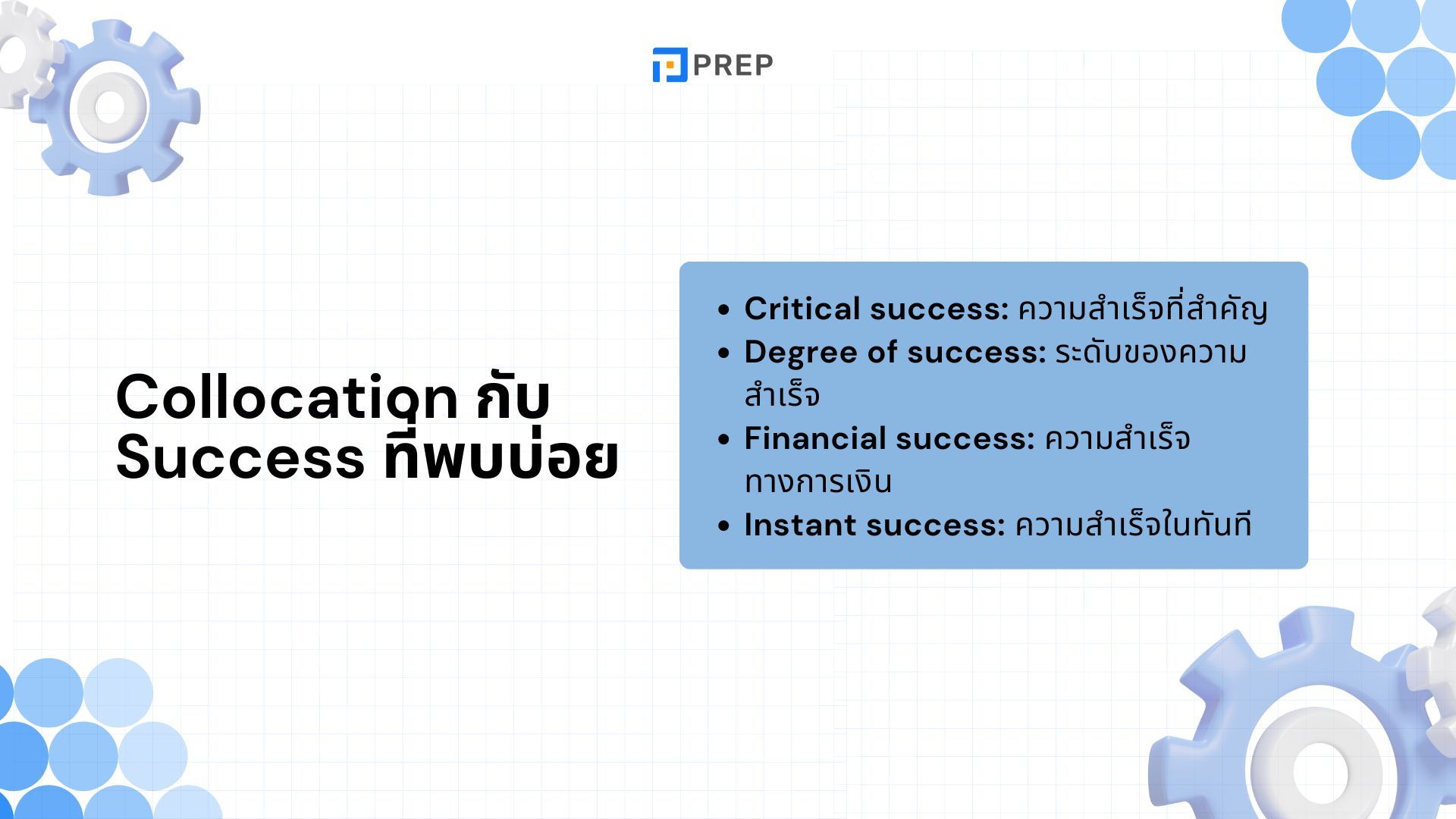 สำรวจ 50+ Collocation กับ Success ที่พบบ่อยที่สุด