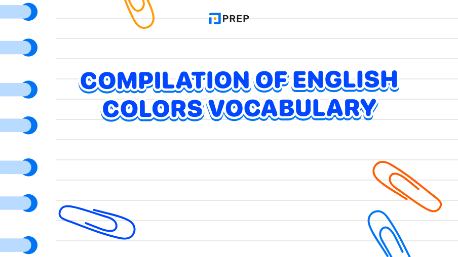 Compilation of English colors vocabulary