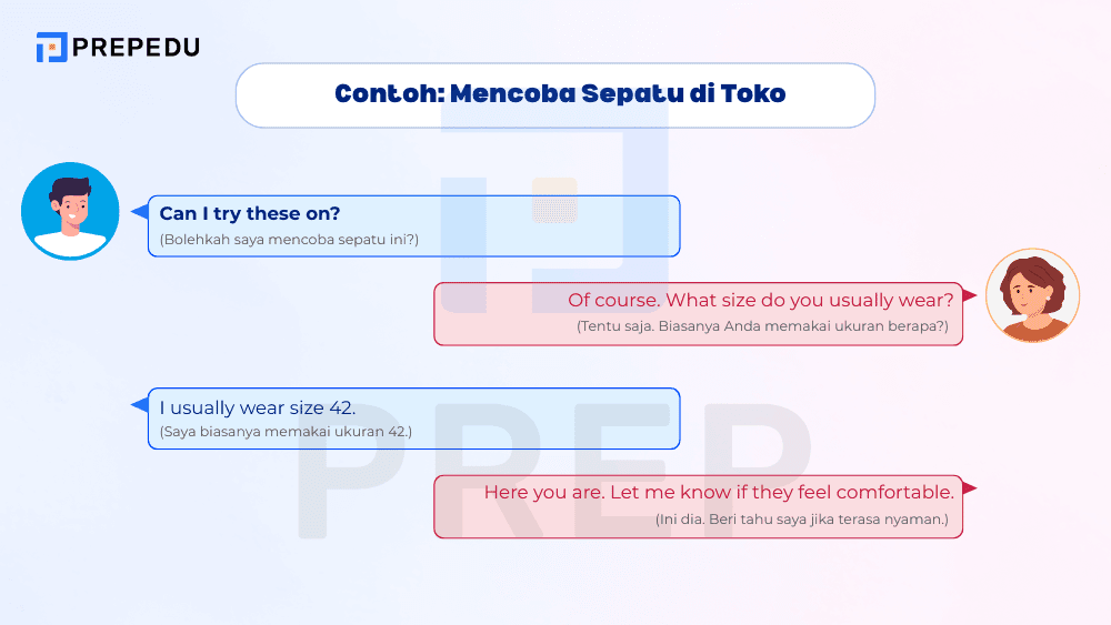 Contoh Percakapan Bahasa Inggris tentang Mencoba Sepatu di Toko