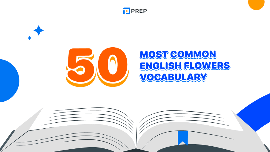 50 most common English flowers vocabulary