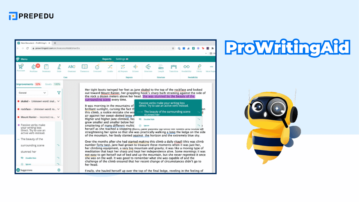 ProWritingAid - 為作家與學者打造的20多份深度寫作分析報告