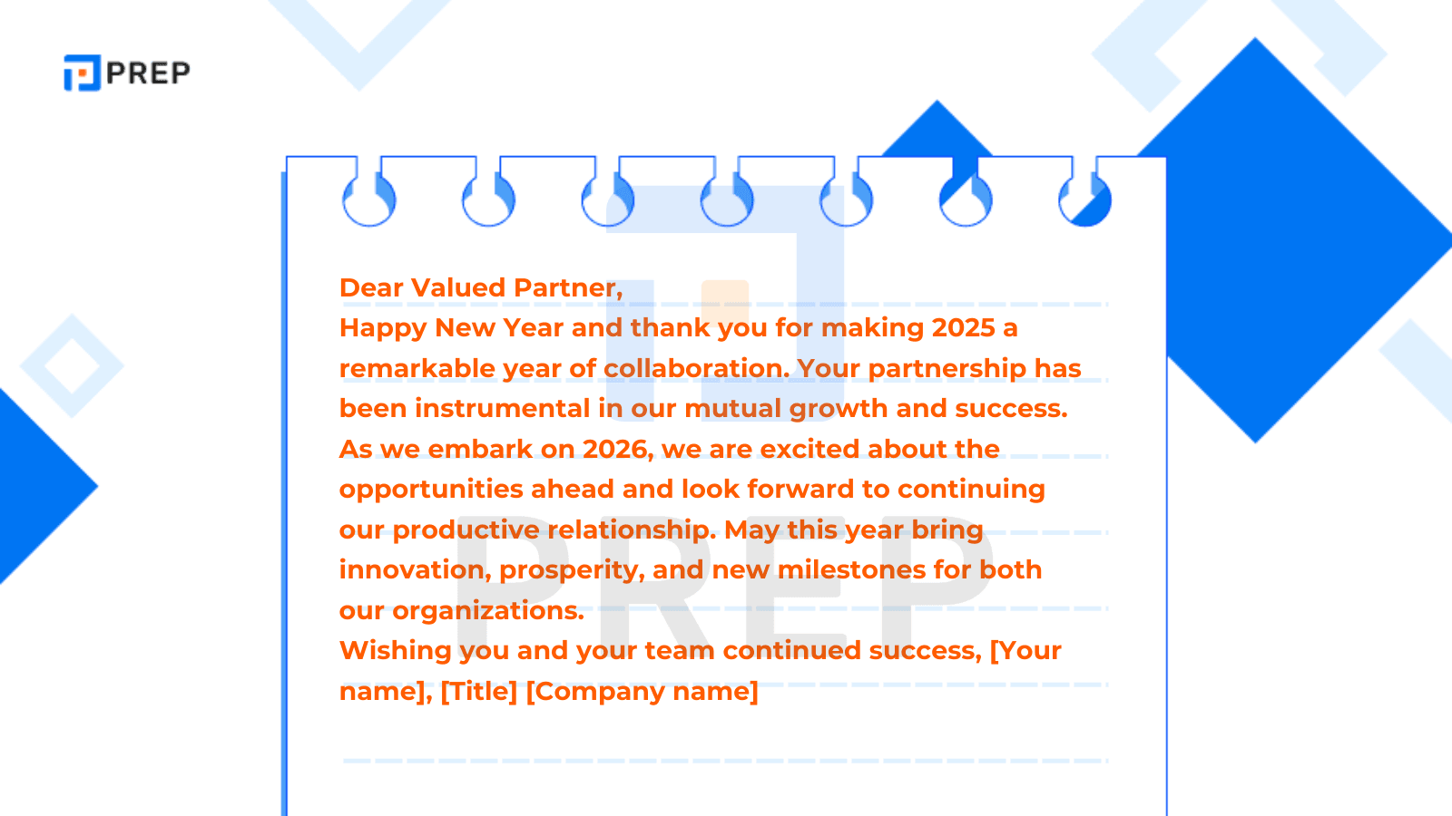 給客戶或合作夥伴的專業商務祝福 (適用於商務電郵)