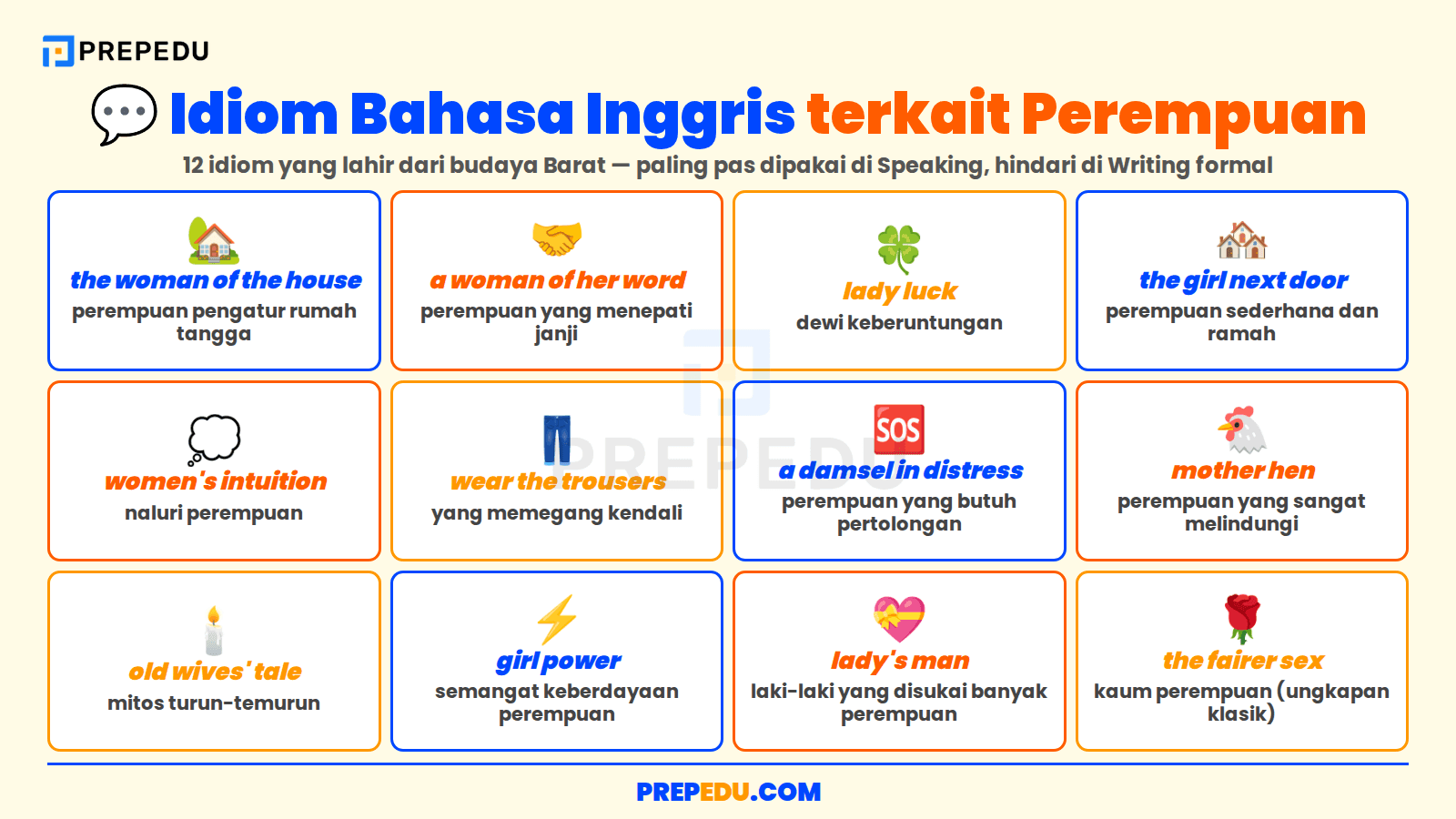 Idiom Bahasa Inggris tentang Woman, Lady, dan Girl