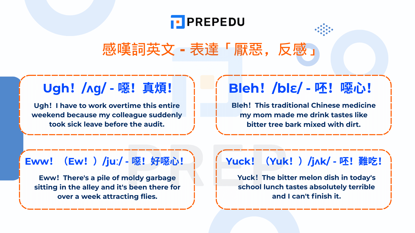 感嘆詞英文​ - 表達「厭惡，反感」