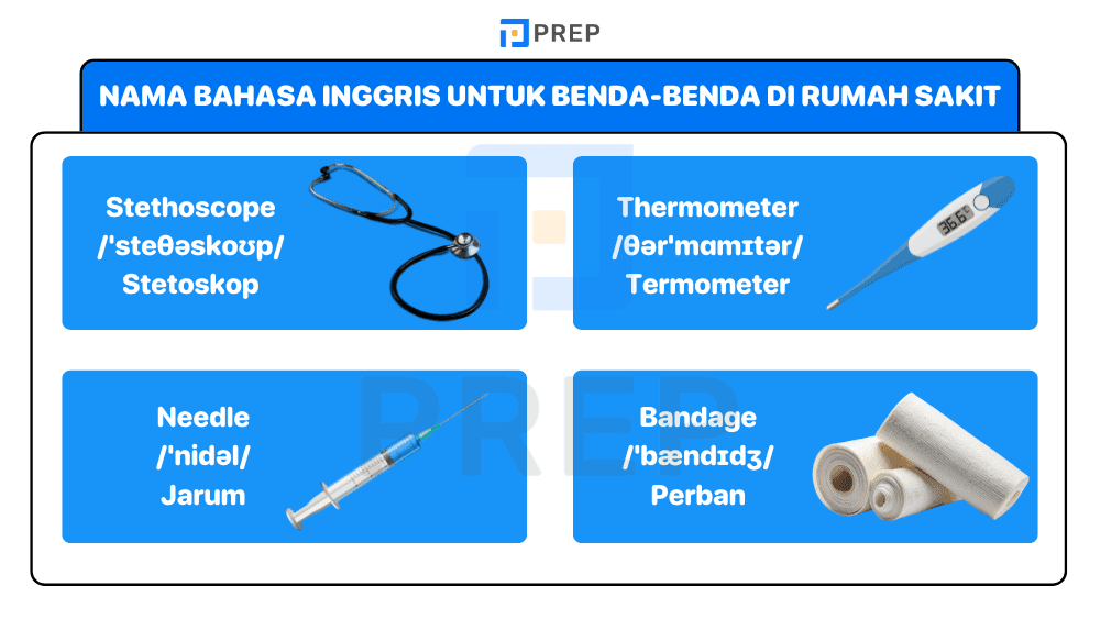 Nama Bahasa Inggris untuk Benda-Benda di Rumah Sakit