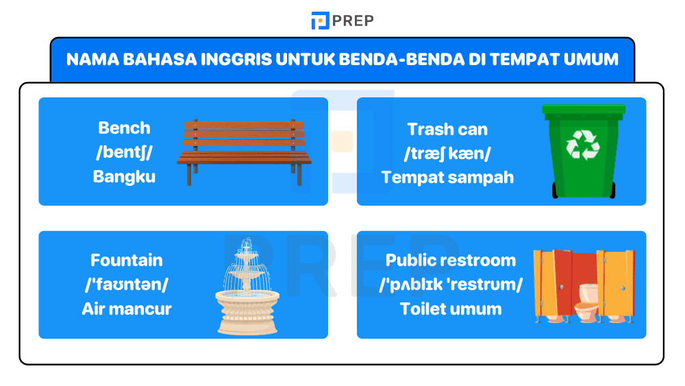 Nama Bahasa Inggris untuk Benda-Benda di Tempat Umum