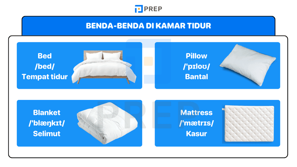Nama Bahasa Inggris untuk Benda-Benda di Kamar Tidur