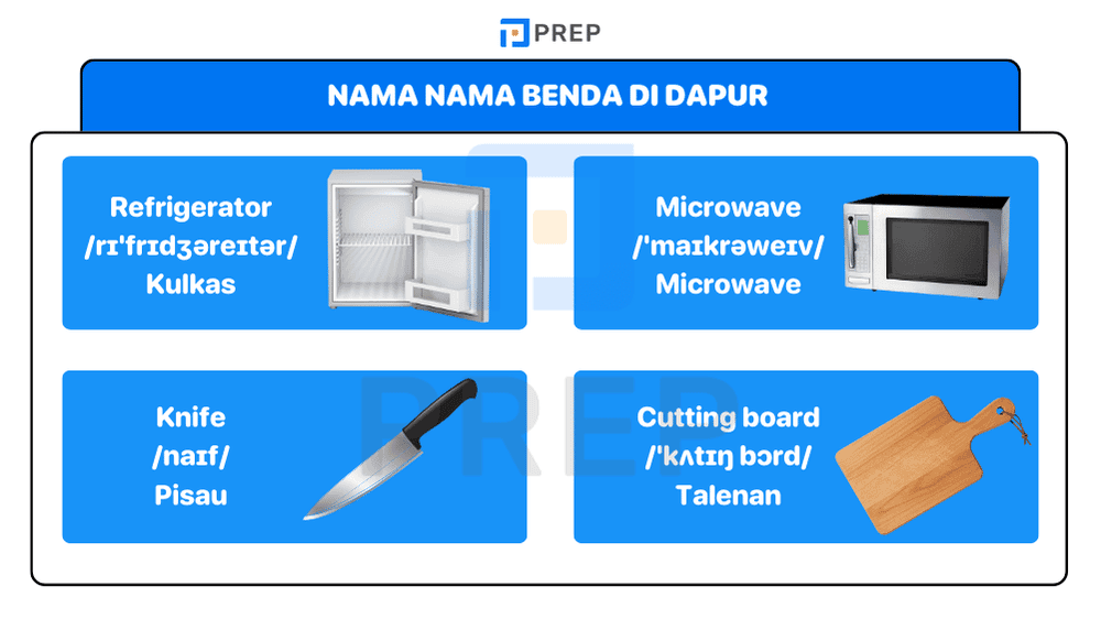 Nama Nama Benda di Dapur dalam Bahasa Inggris