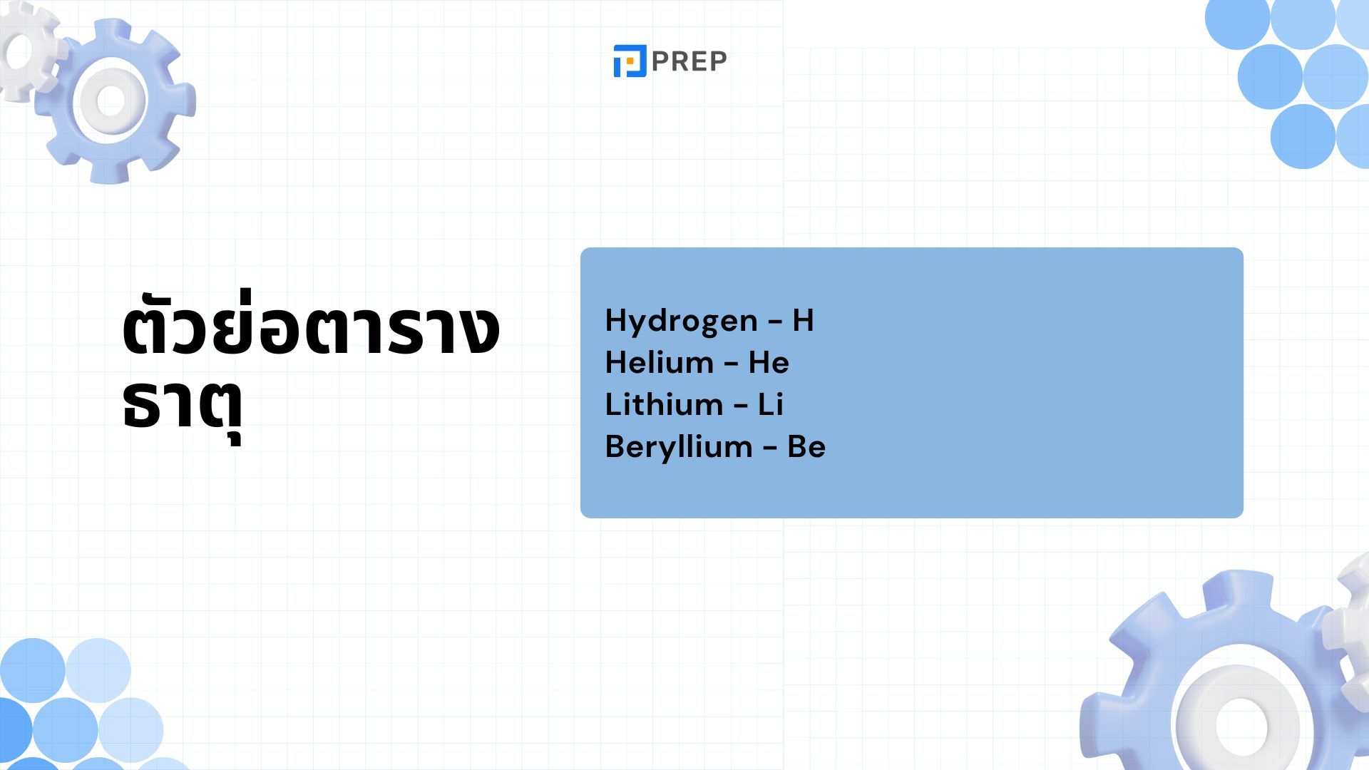 เรียนรู้ตารางธาตุภาษาอังกฤษ - ความหมายและการใช้งาน