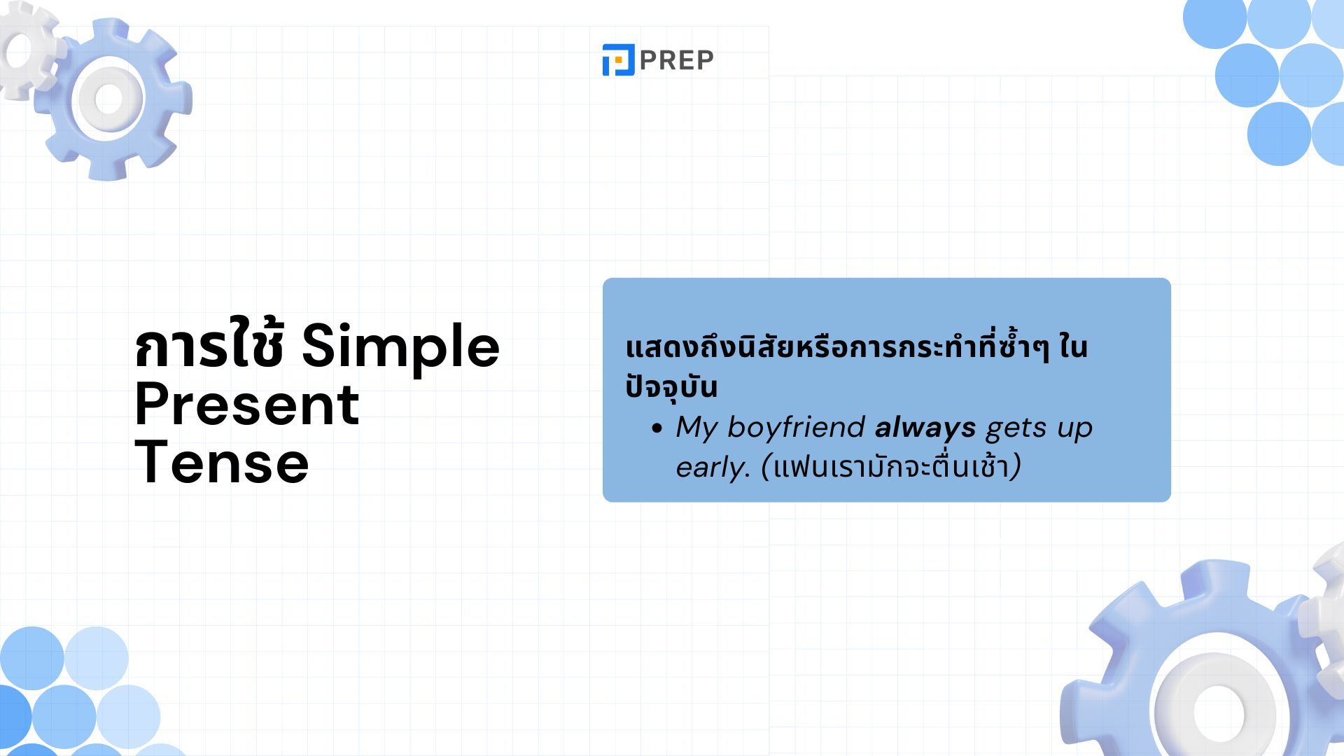 การใช้ Simple Present Tense ภาษาอังกฤษ - กฎและตัวอย่าง