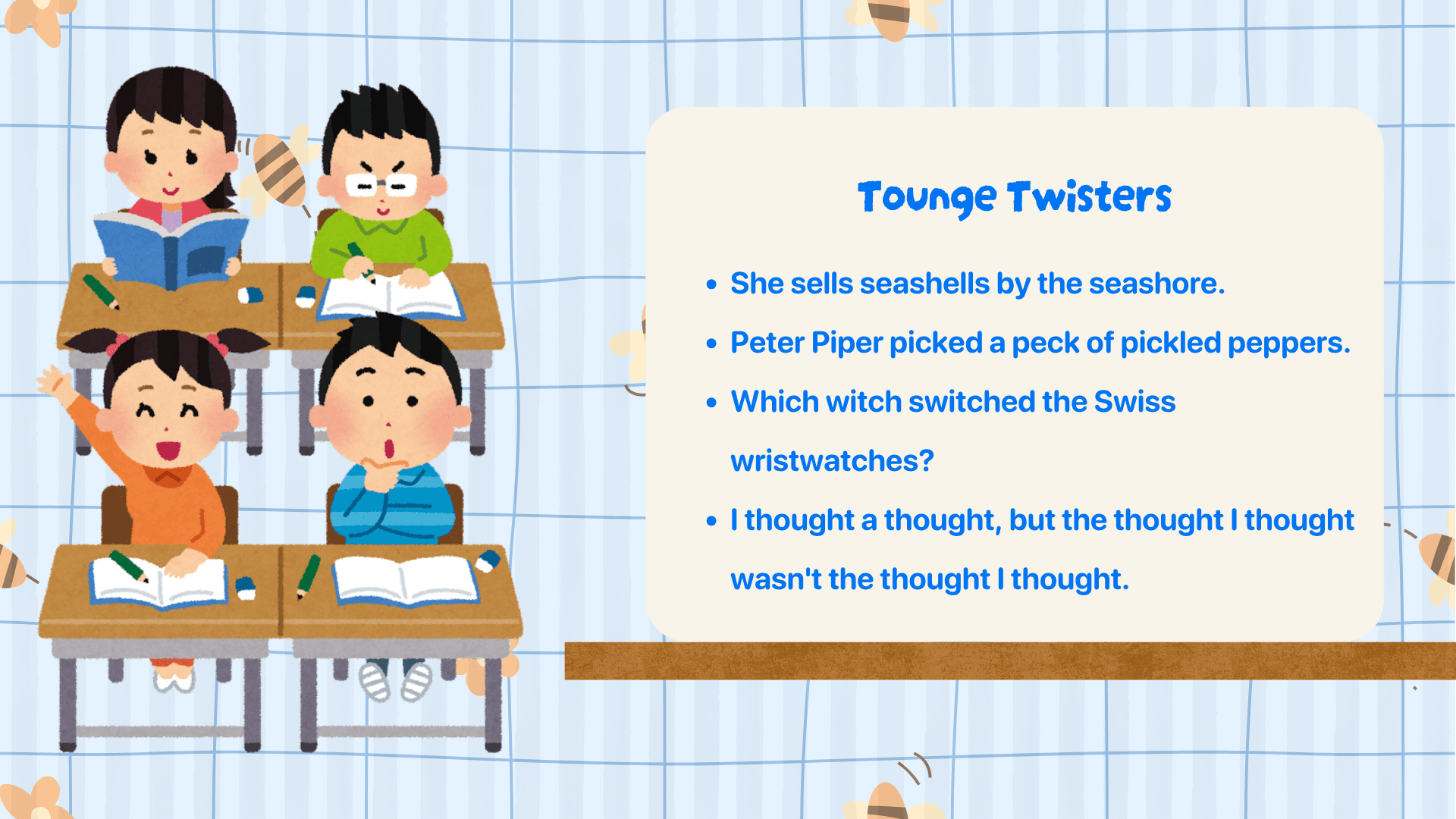 English Tongue Twisters รวมประโยคลิ้นพัน ฝึกออกเสียงให้ชัด