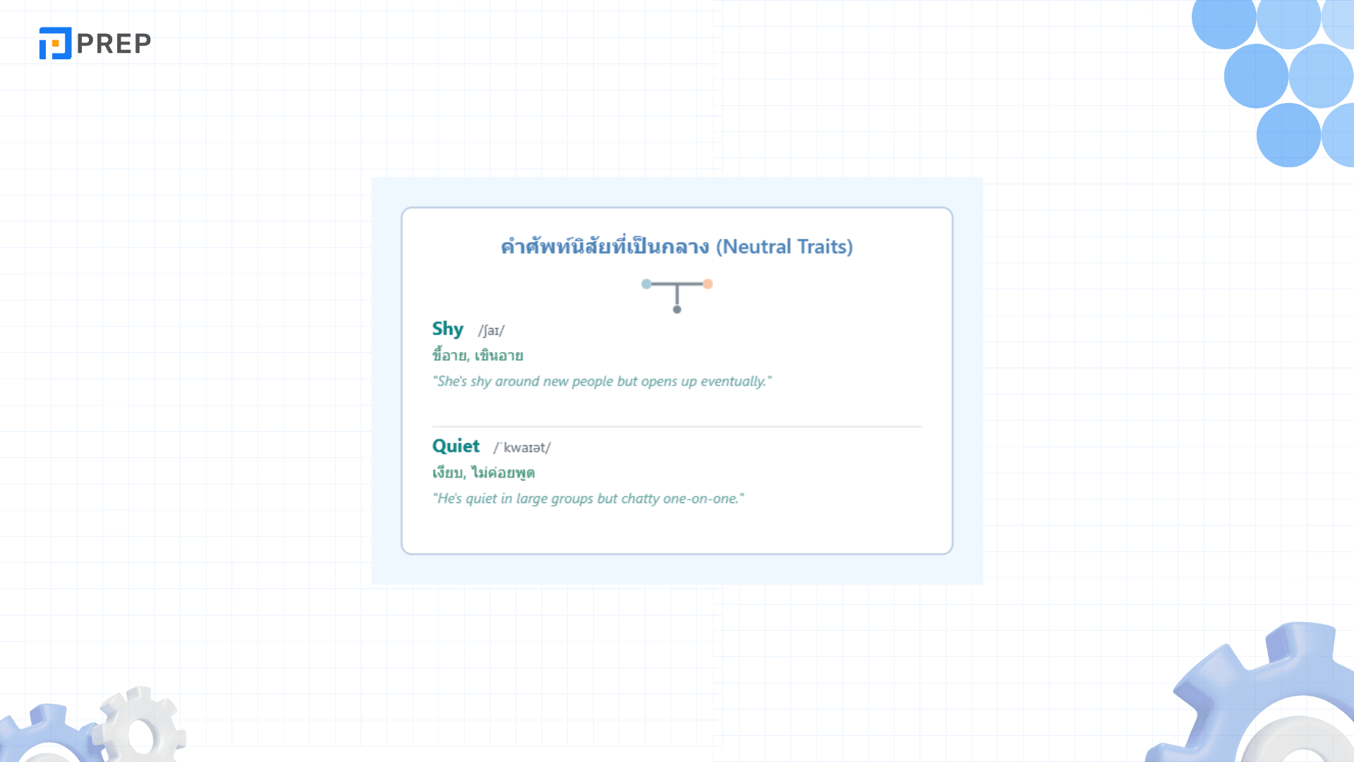 คำศัพท์นิสัย ภาษาอังกฤษ ที่ใช้ได้จริงในชีวิตประจำวัน
