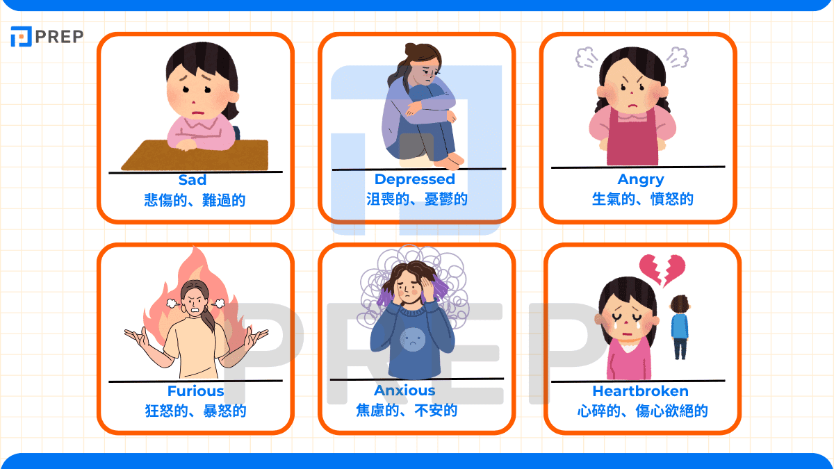 心情英文詞彙 - 負面心情