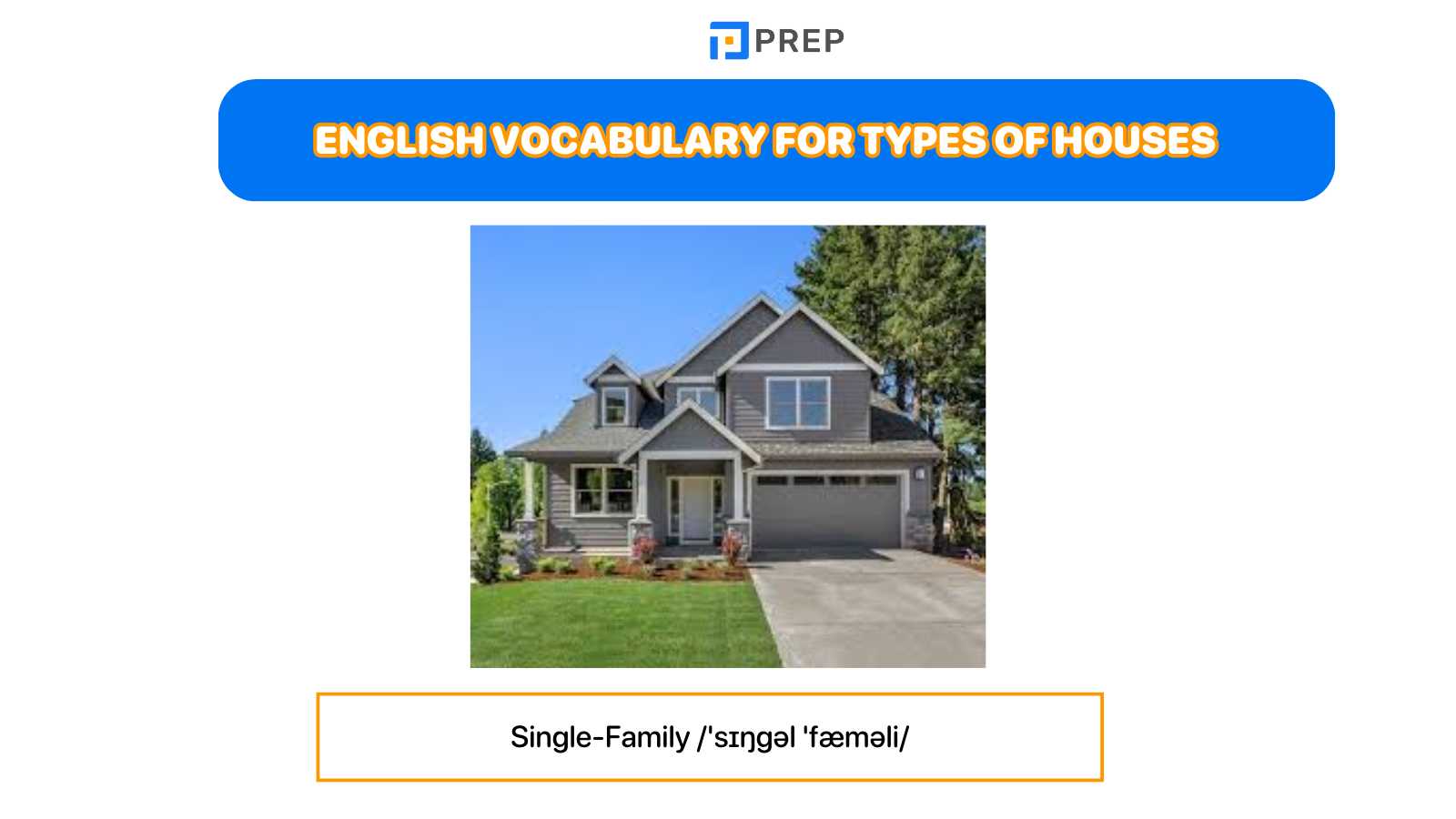 English vocabulary for types of houses