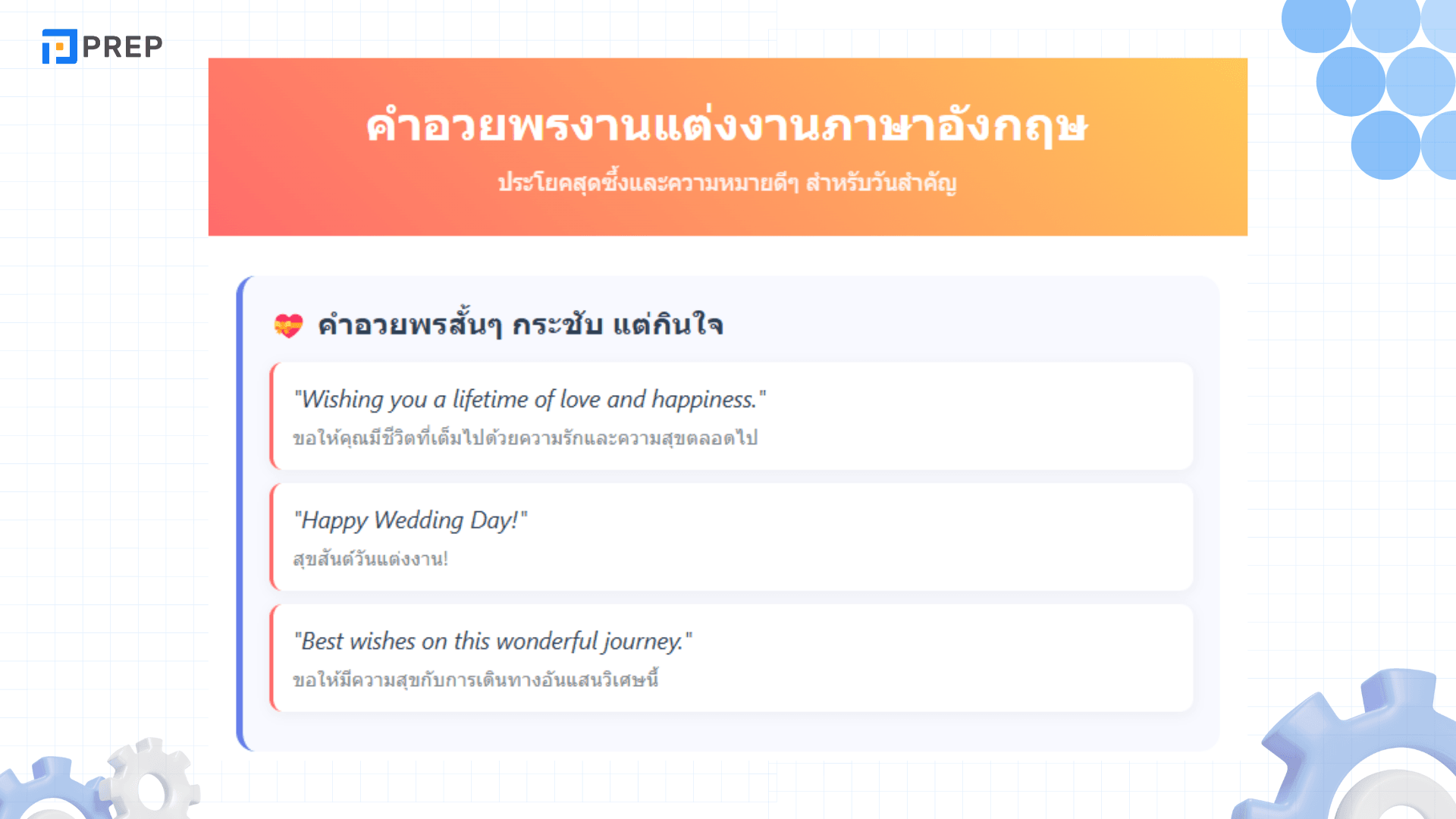 อวยพรงานแต่งงานภาษาอังกฤษ คำอวยพรที่ใช้ในวันสำคัญ
