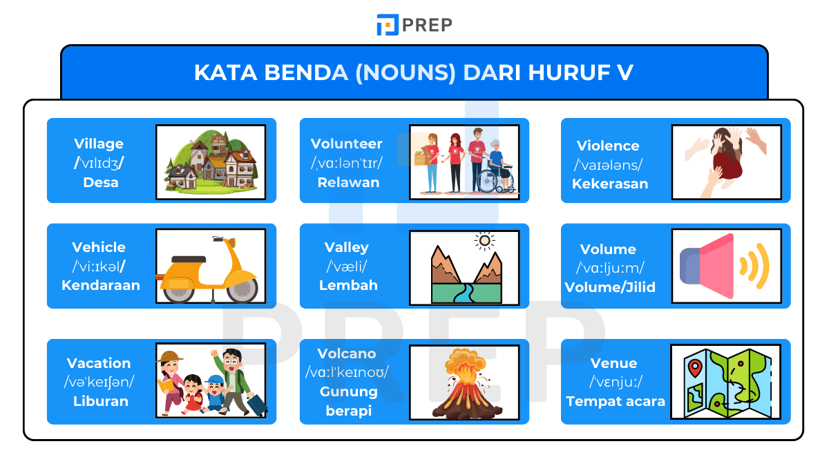 Kata Benda (Nouns) dari Huruf V