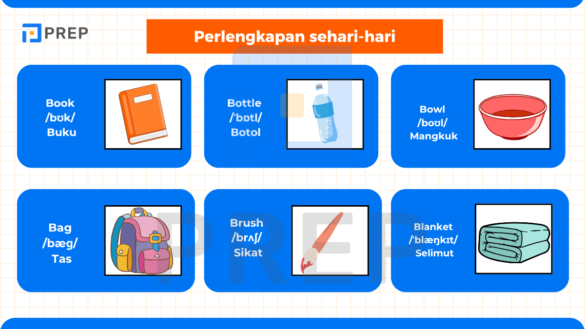 Bahasa Inggris dari Huruf B - Perlengkapan sehari-hari