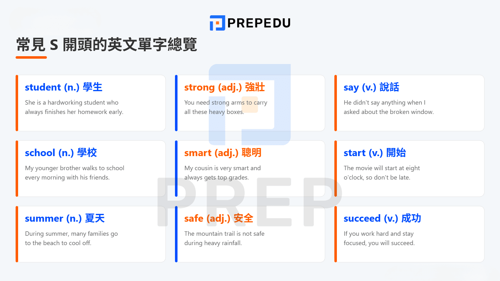 常見 S 開頭的英文單字總覽