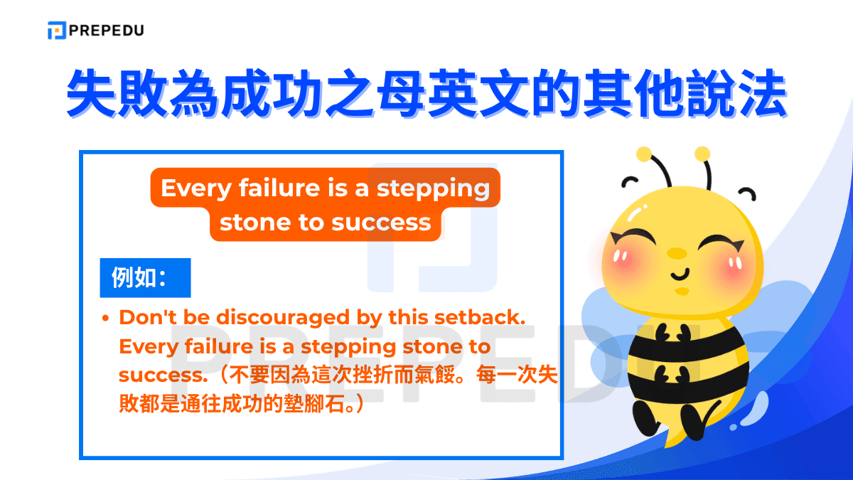 Every failure is a stepping stone to success 的例如