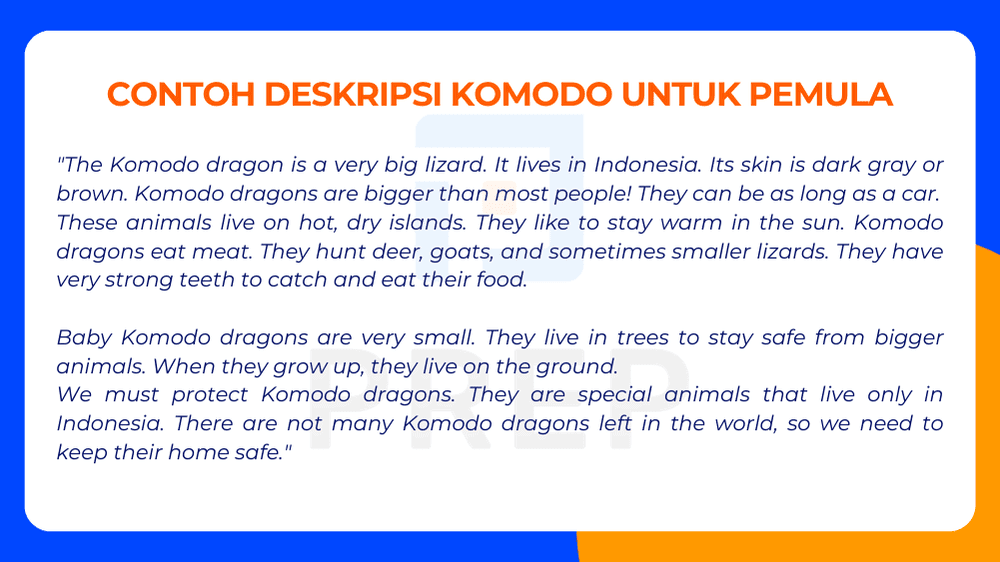 Deskripsi Komodo dalam Bahasa Inggris Versi Mudah: Pendek, Jelas, Percaya Diri