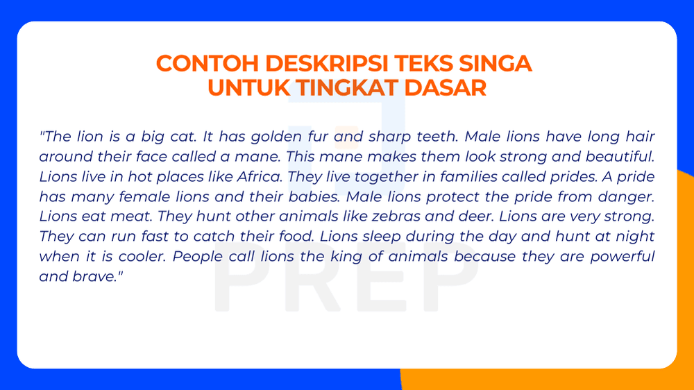 Contoh Deskripsi Teks Singa untuk Tingkat Dasar