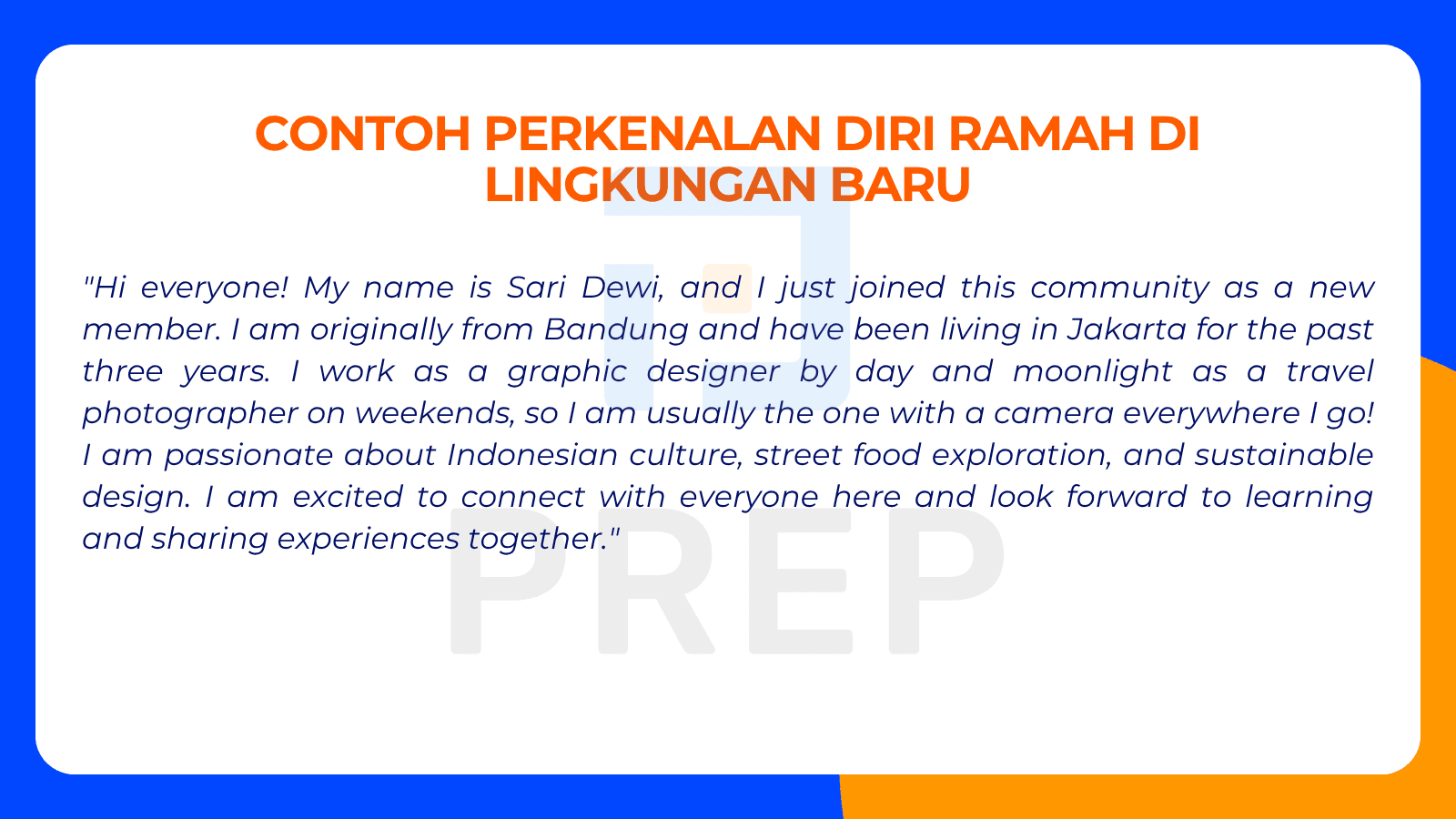 Contoh Deskripsi Diri di Lingkungan Baru