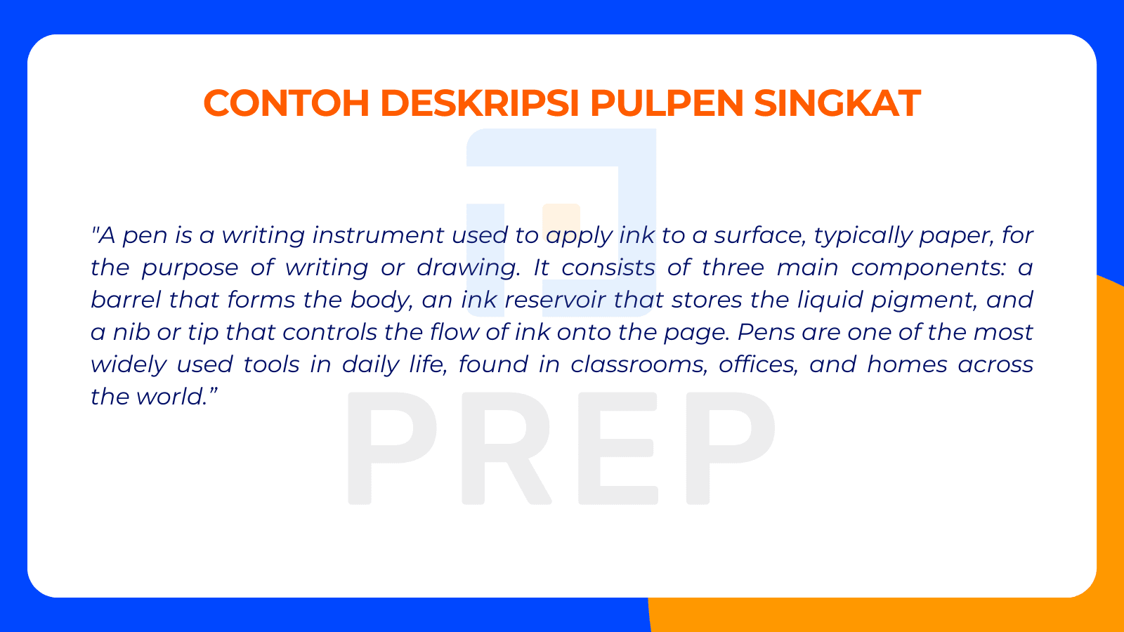 Contoh Deskripsi Pulpen Singkat
