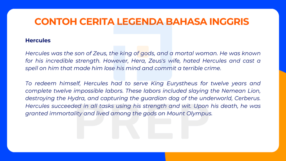 Cerita Legenda Bahasa Inggris: Hercules